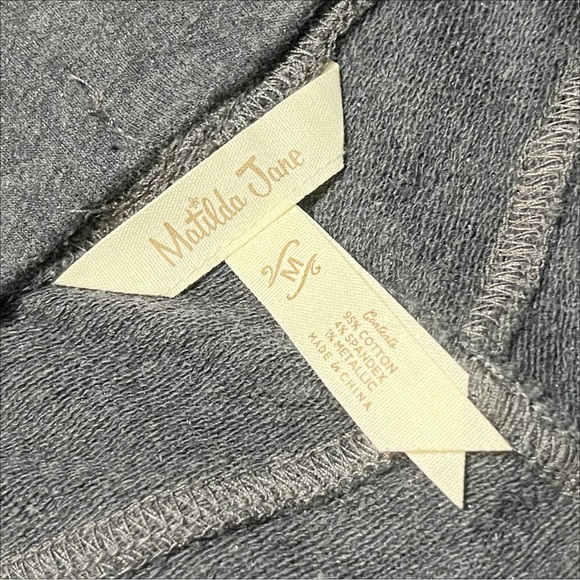 Matilda Jane metallic gray leggings medium charcoal neutral stretch solid - Picture 5 of 10